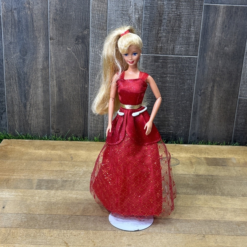Vintage Barbie Doll 1976 Head 1993 Haute Couture Red Gold Gown Articulated